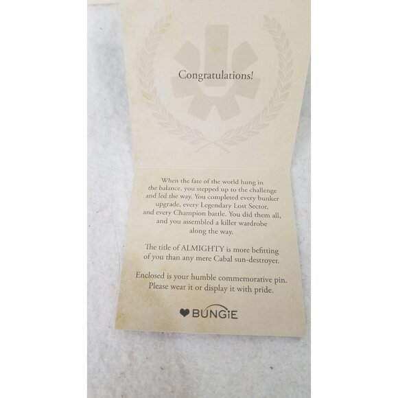 Destiny 2 Almighty Seal Pin Bungie Rewards‎ Medallion RARE RETIRED - Picture 4 of 4